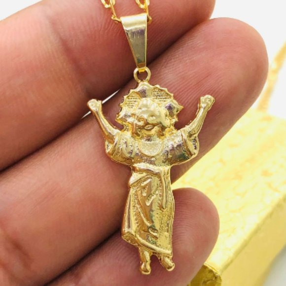 Womens Divino Nino Necklace with Mariner Chain 20" in Gold Fillled Cadena de Oro - Picture 3 of 10